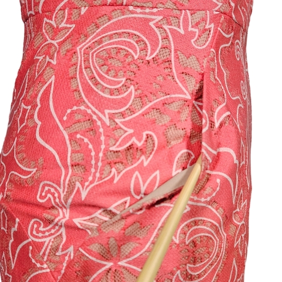 BCBG MaxAzria "Chrystal" Flounce Hem Lace Dress, Pink Coral, Size 0, NWOT - Picture 13 of 16